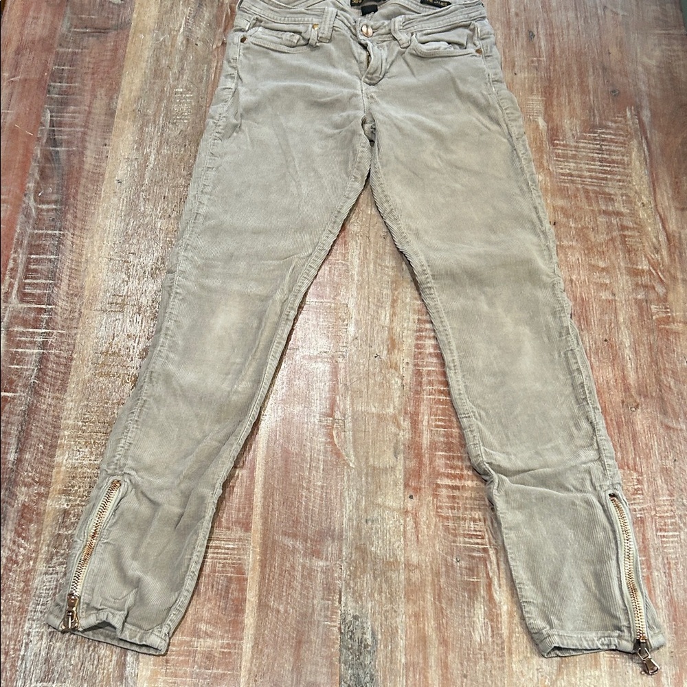 Genetic Denim Vintage The James Taupe Slim Ankle-Zip Cords
